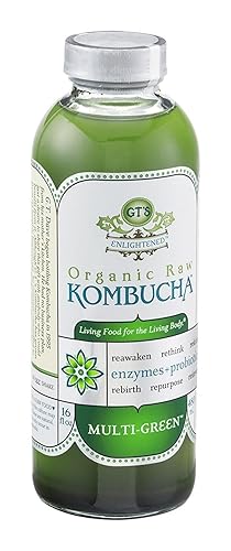 GTs Enlightened Organic Raw Kombucha Multi Green, 16 onzas – 12 por caja.