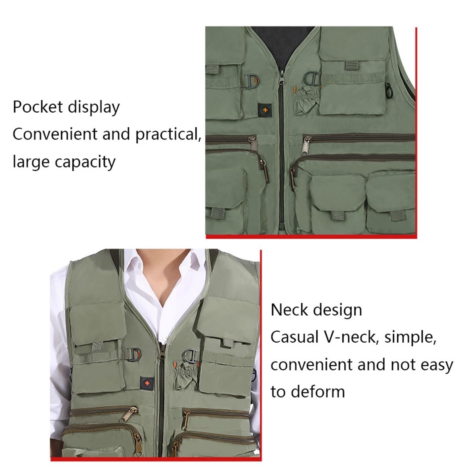 CLSQLXYJZC Chaleco Utilitario Moderno Para Exteriores, Chaleco De Pesca De Verano Para Hombre Malla Transpirable Multibolsillos Sin Mangas Con Cremallera, Chaqueta Informal Trabajo Camping Viaj