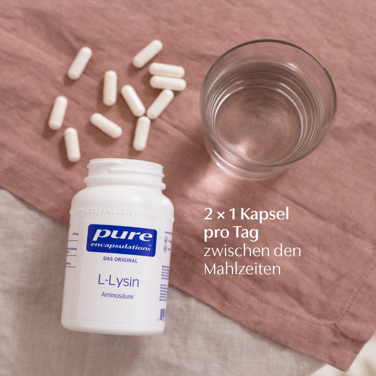 Pure Encapsulations - L-Lysin - Essentielle Aminosäure - Baustein für den Aufbau von Kollagen- 90 Kapseln