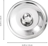 Vista 6 de Cabilock Tapa de sartén de salsa de acero inoxidable solamente 6.3 in Tapa de olla superior para cocinar antiquemaduras