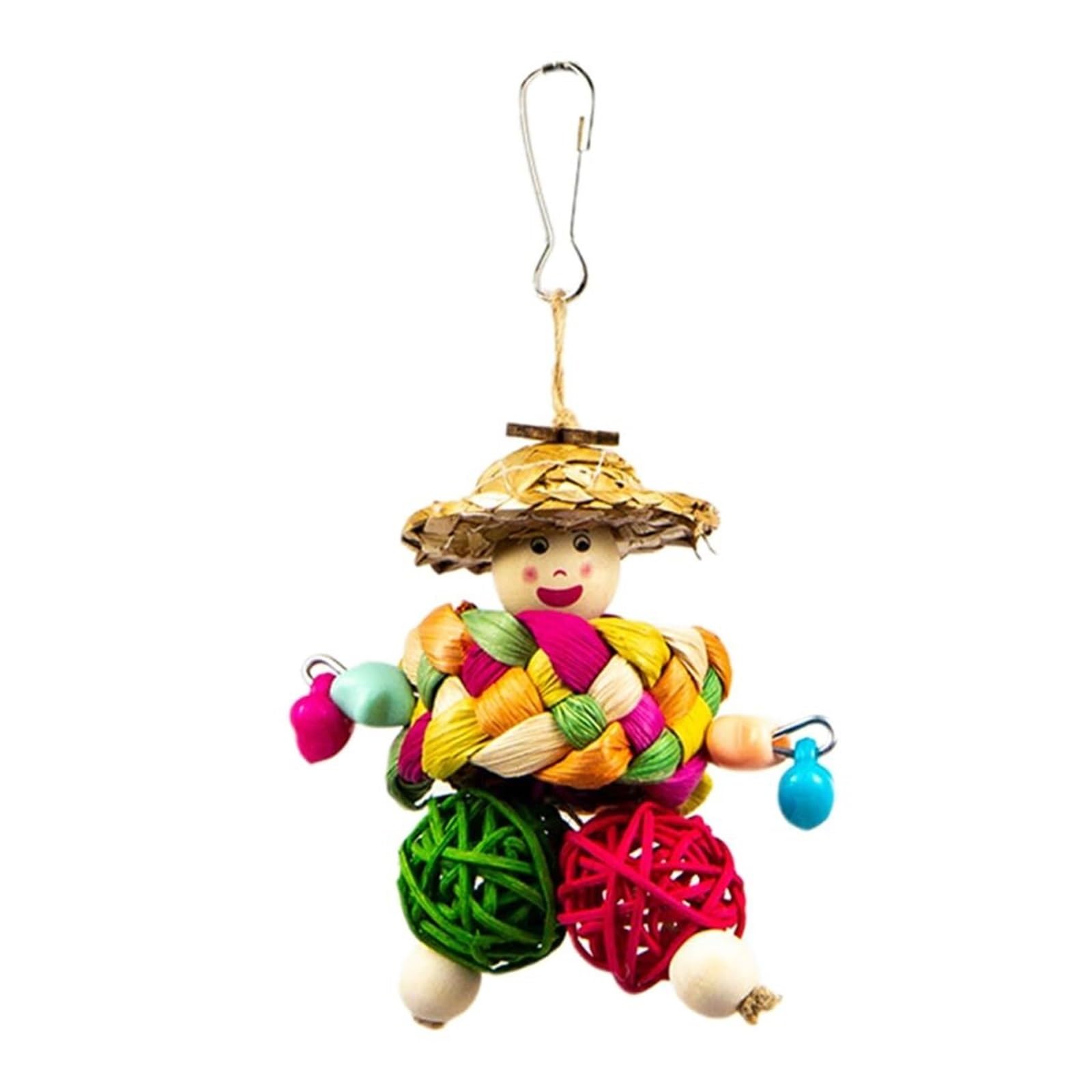Jouet à mâcher à suspendre pour petits perroquets, cage en papier rotin, fournitures molaires pour perruches, calopsittes et conures (1)