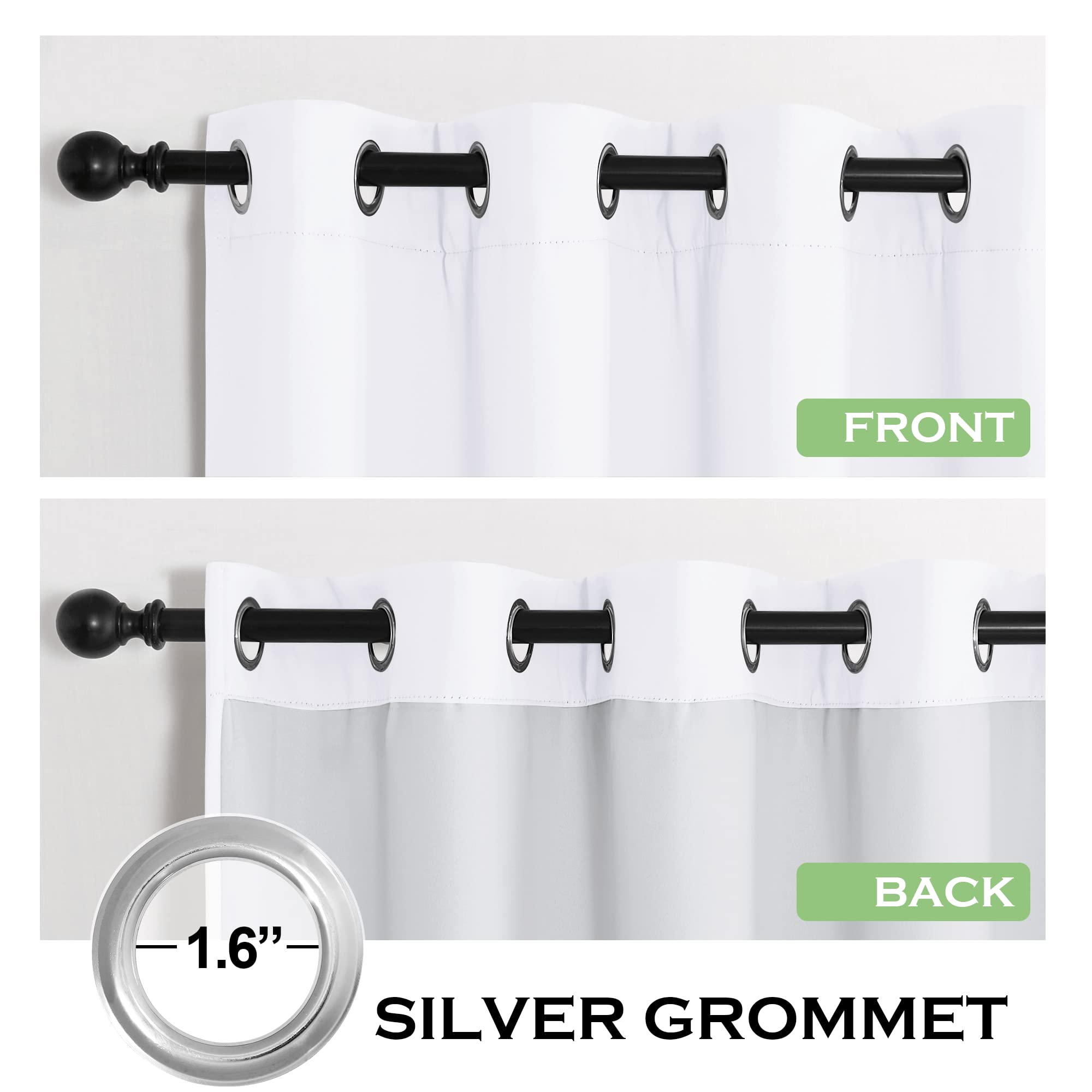 GAIFNAG Rideaux De Porte Chenille 100 X 130 Cm Isolation Lumiere Anti UV Decoration Rideaux Occultant Court Isolant Thermique Pour Chambre Fenêtre Salon Coucher, Gris Clair