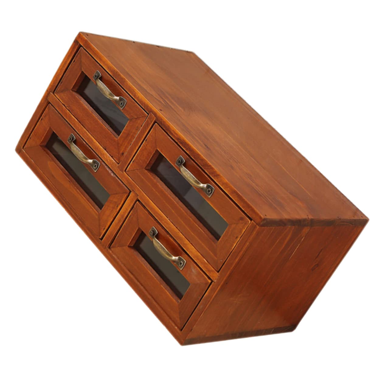 Lurrose Organisateur Bois Vintage Pour Bijoux Et Accessoires Rangement Élégant Double Couche Pour Bureau Et Maison
