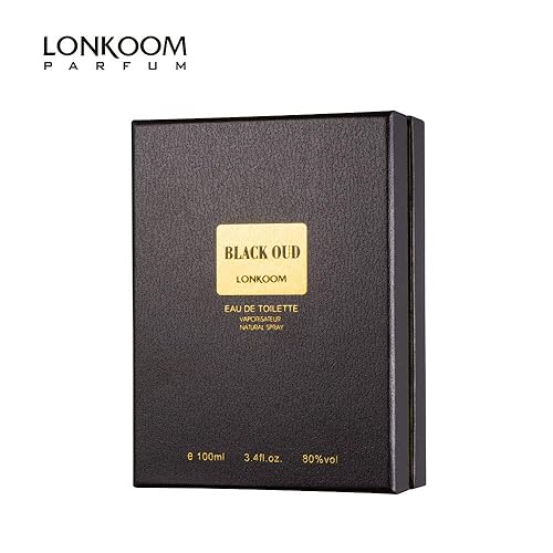 Miniatura 6 de LONKOOM Black Oud Perfume para hombres, 3.4 fl oz3.4 fl oz Eau De Parfum fragancia de larga duración, notas amaderadas de Lanvender, Salvia,