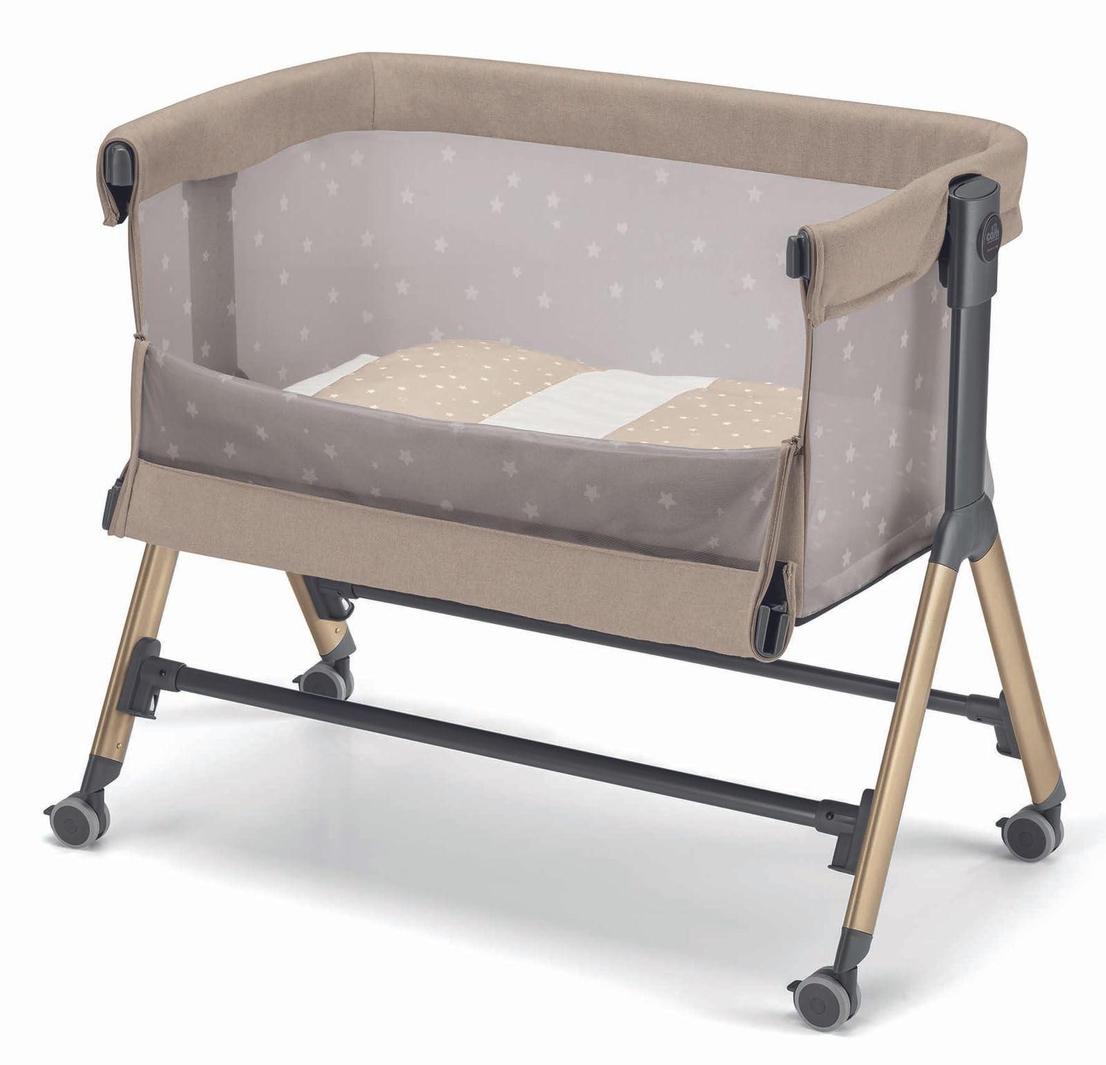 CAM Il mondo del bambino Sempreconte Air Baby Beistellbett Babywiege bis 9 kg, Farbe: Braun
