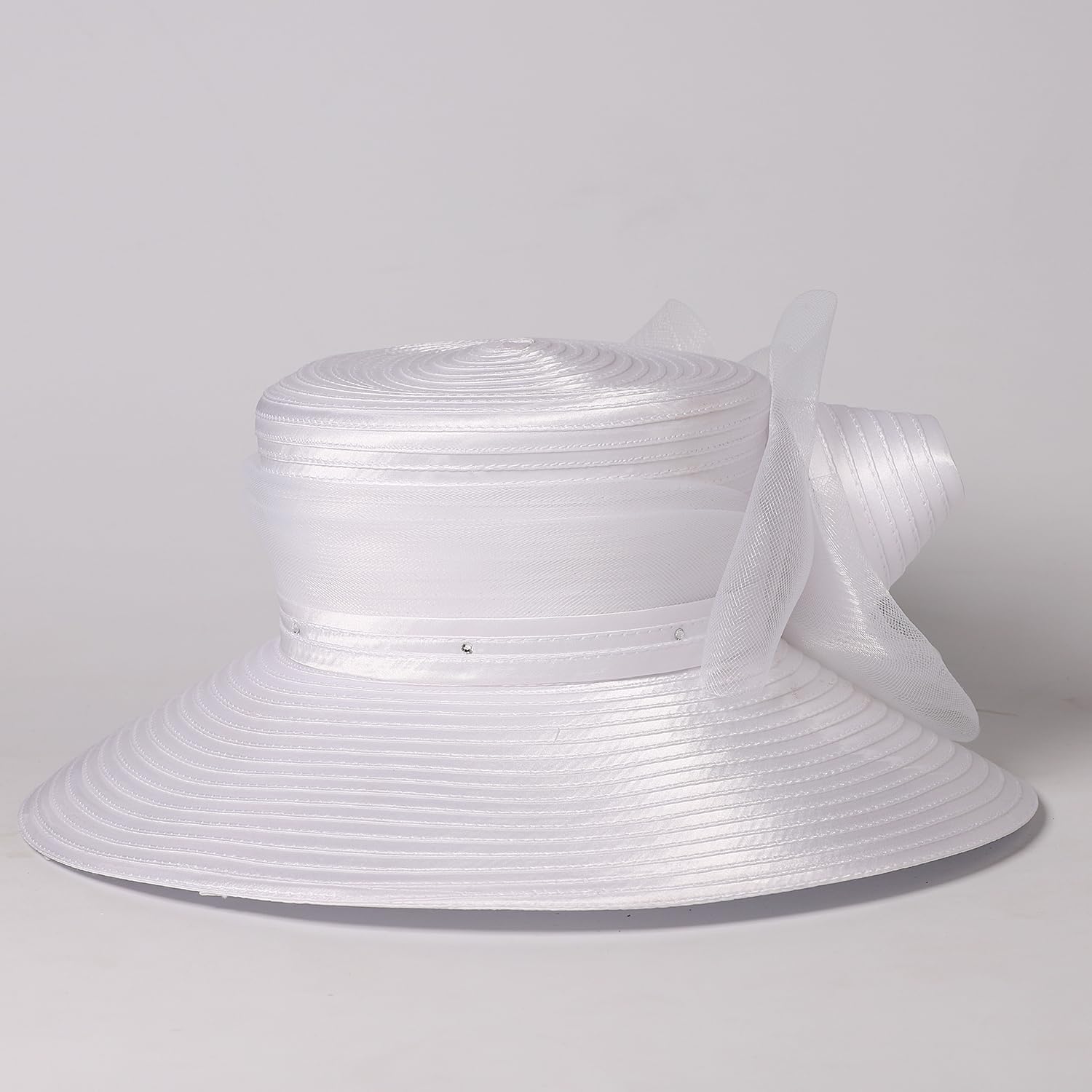 Wedding Bridal Church Party Derby Hats for Women Bow Formal Bowler Hat Wide Brim Fascinator Flat Top Fedora Hats - Image 6