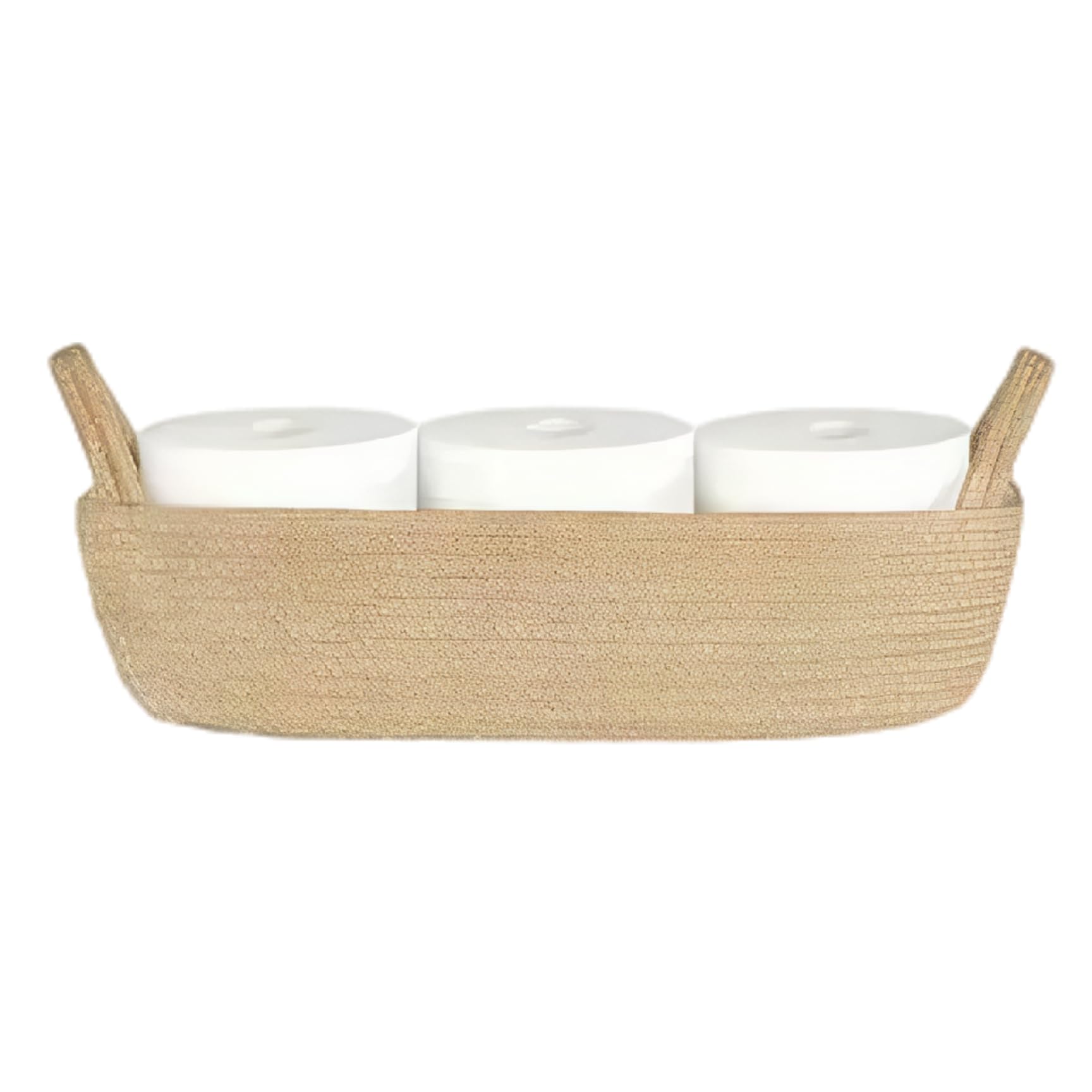 Bathroom Basket Organizer, Cotton Rope Woven Toilet Paper Basket, 13x5.9x3.9in Decorative Toilet Tank Tray for Bathroom Countertop Paper, Holder