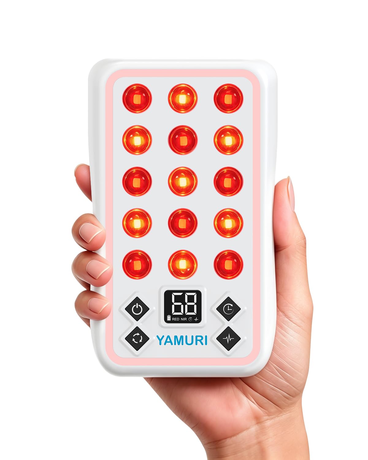 Dispositivo portátil de luz roja, mini panel de luz roja de mano de 660 nm, 850 nm y 1060 nm