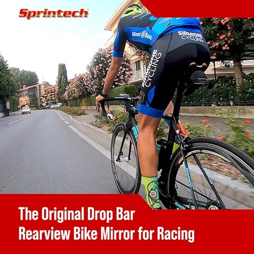 Sprintech Road Drop Bar Rearview Bike Mirror - Safety Bicycle Mirror - Pair Dropbar (Black) #TOP1