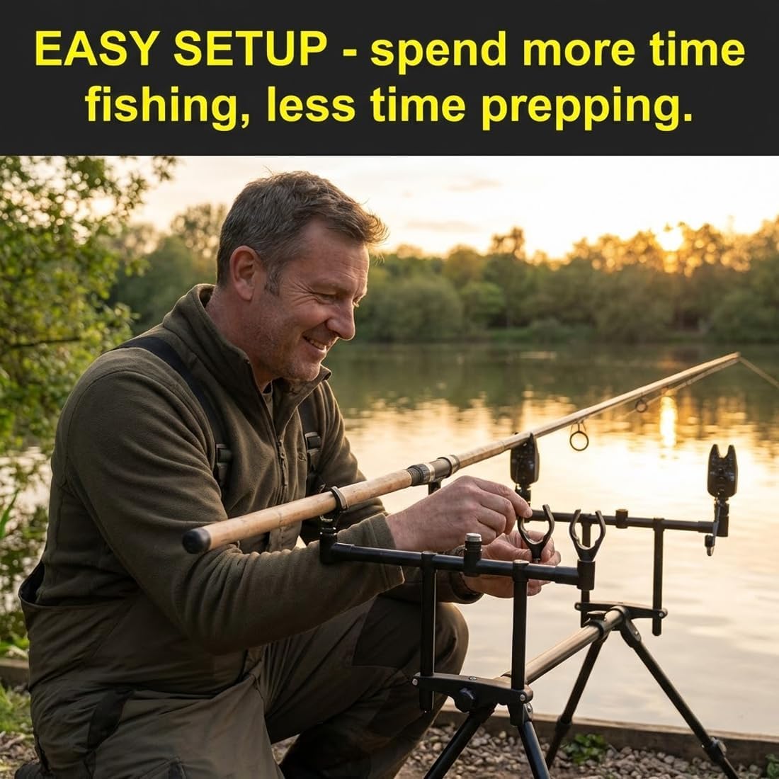 2 piezas Cabeza de soporte con rosca de tornillo, para cañas de pescar, accesorios para pesca de carpas, compatible con todos los soportes de cañas, ideal para rod pods, carpfishing (Negro)