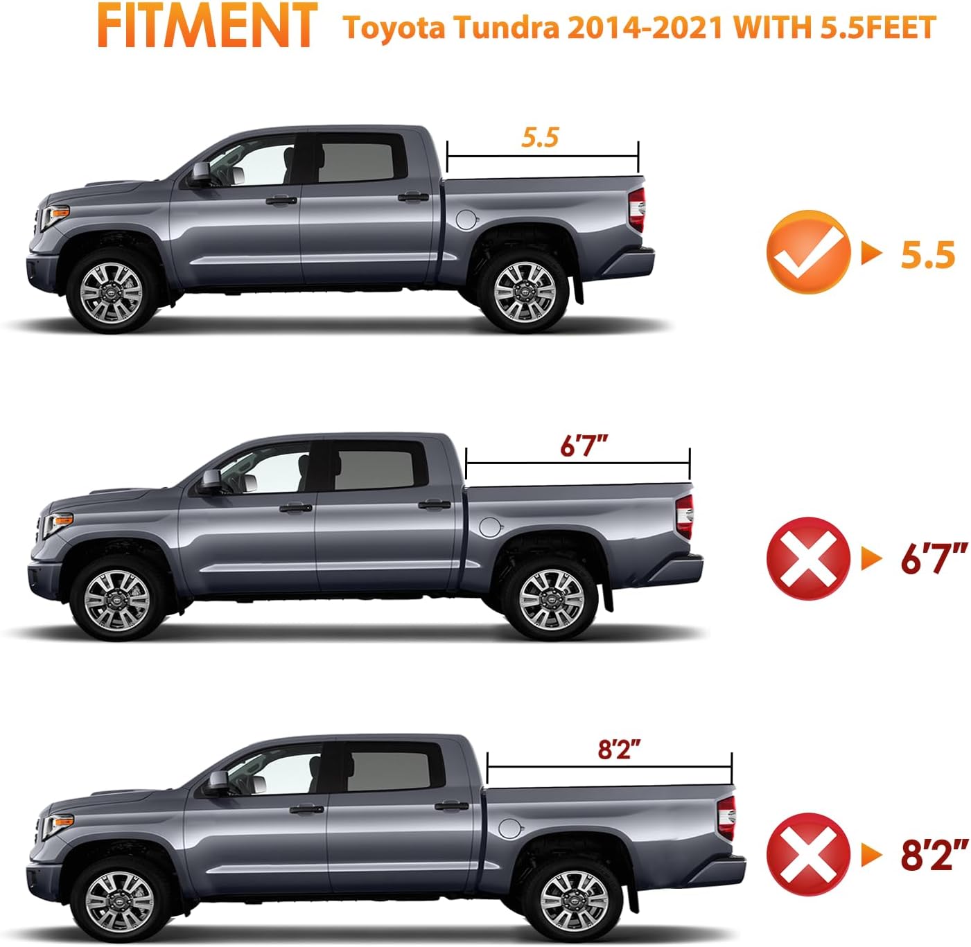 Nilight Soft Roll-Up Tonneau Cover for 2014–2021 Toyota Tundra 5.5ft Bed, Waterproof Low Profile Truck Bed Cover, Easy Clamp-On Install