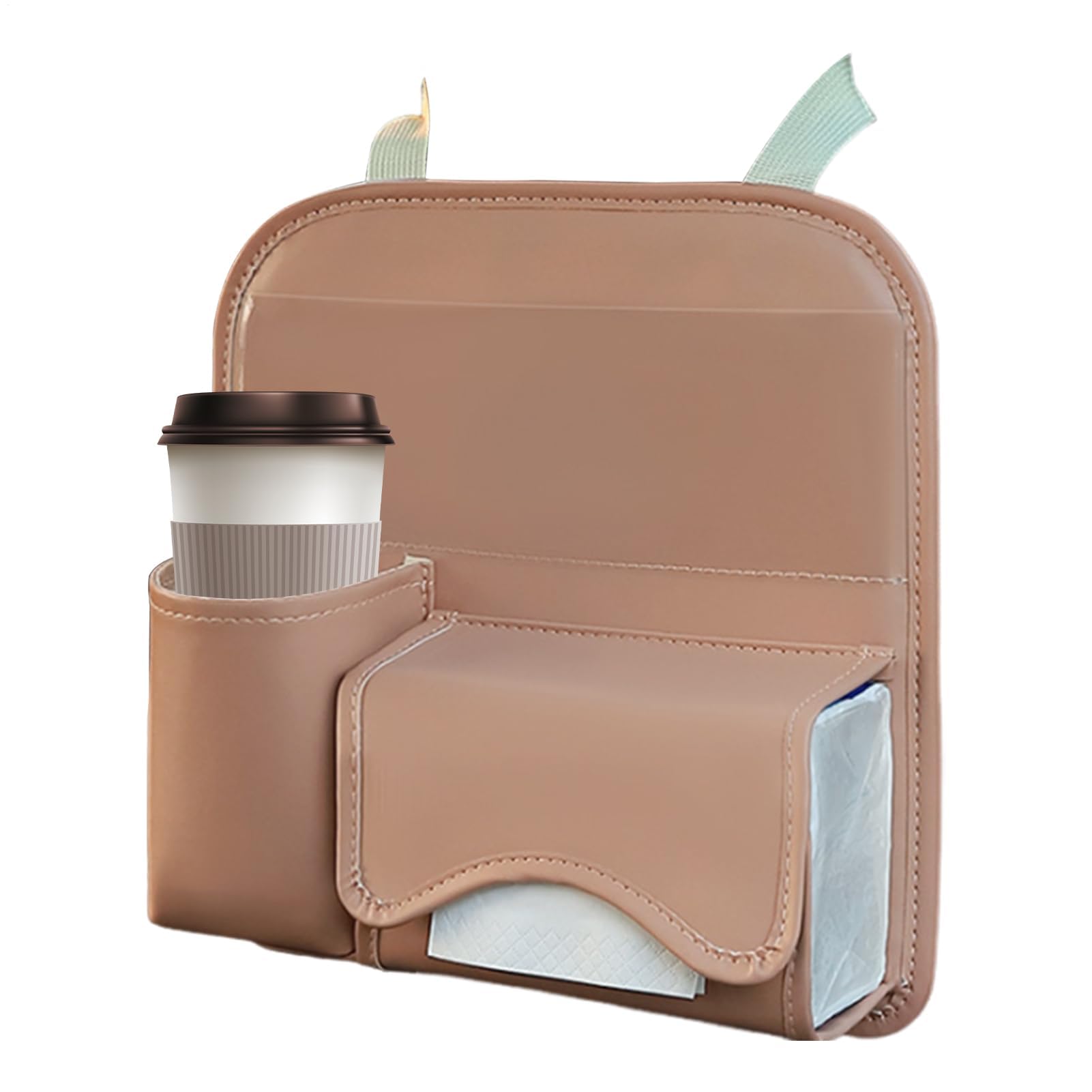 Organizer per sedile posteriore, borsa in pelle con porta fazzoletti, organizer e portaoggetti per sedile posteriore, per SUV, camper, berlina, furgoni, interni di veicoli, viaggi su strada, viaggi