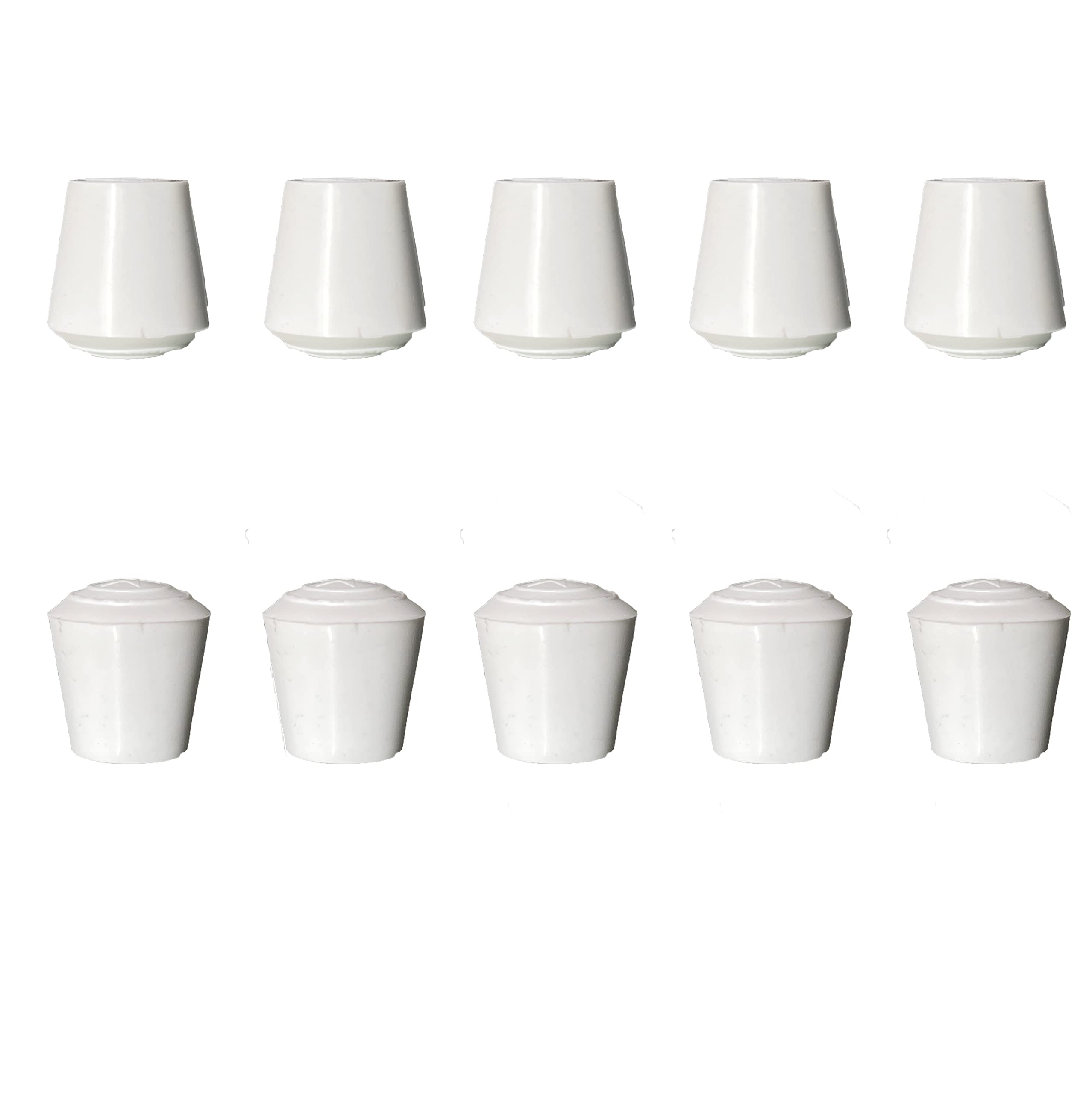 10 PCS 9/16 inch (14mm) White Round Rubber Chair Leg Caps Tips, Soft Touch Table Feet Cover, Anti Slip Floor Protector