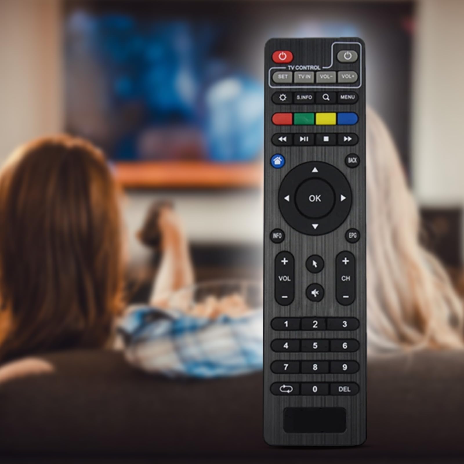 Controlador de TV amigable con la familia, con textura, ergonómico, universal, diseño de cobertura de señales para varios modelos, control remoto ergonómico de televisores