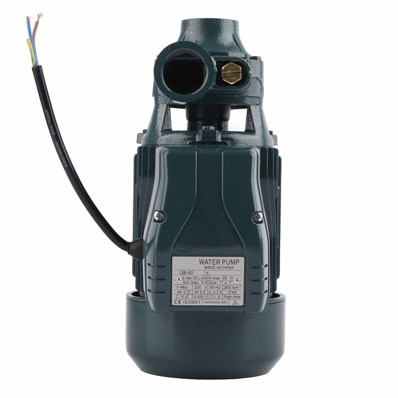 Pompa per acqua pulita da 370 W QB60, pompa rigenerativa impermeabile | Motore della pompa dell'acqua ad alto sollevamento per pulizia, trasferimento dell'acqua e applicazioni domestiche