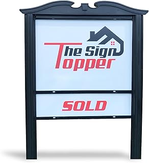 Yard Sign Holder Upgrade for 18"x24" Frames - Black - Real Estate Agent Supplies For Sale, Open House & Rent Signs - Reusable Outdoor Sign Stand 3-Piece Kit - Made in USA