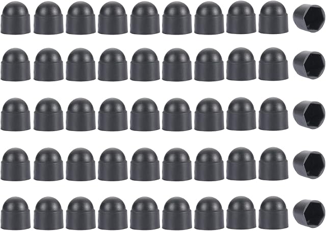50Pcs Hex Nut Cover,M6*10 * 14 Bolt Dome Caps Covers,Plastic Dome Bolt Nut Protection Caps Cover for Bolts,Hex Hexagon Screws