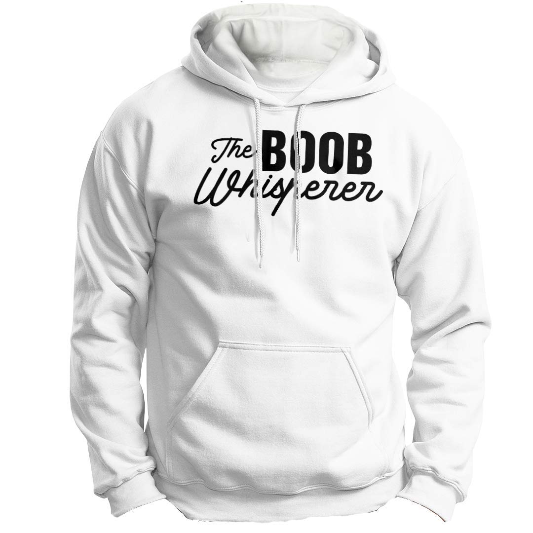 TALOTEE FUNNY SHIRT The Boob Whisperer Hoodie Lactation Breastfeeding Gift Mommy for Men Women 191002 S White Hoodie