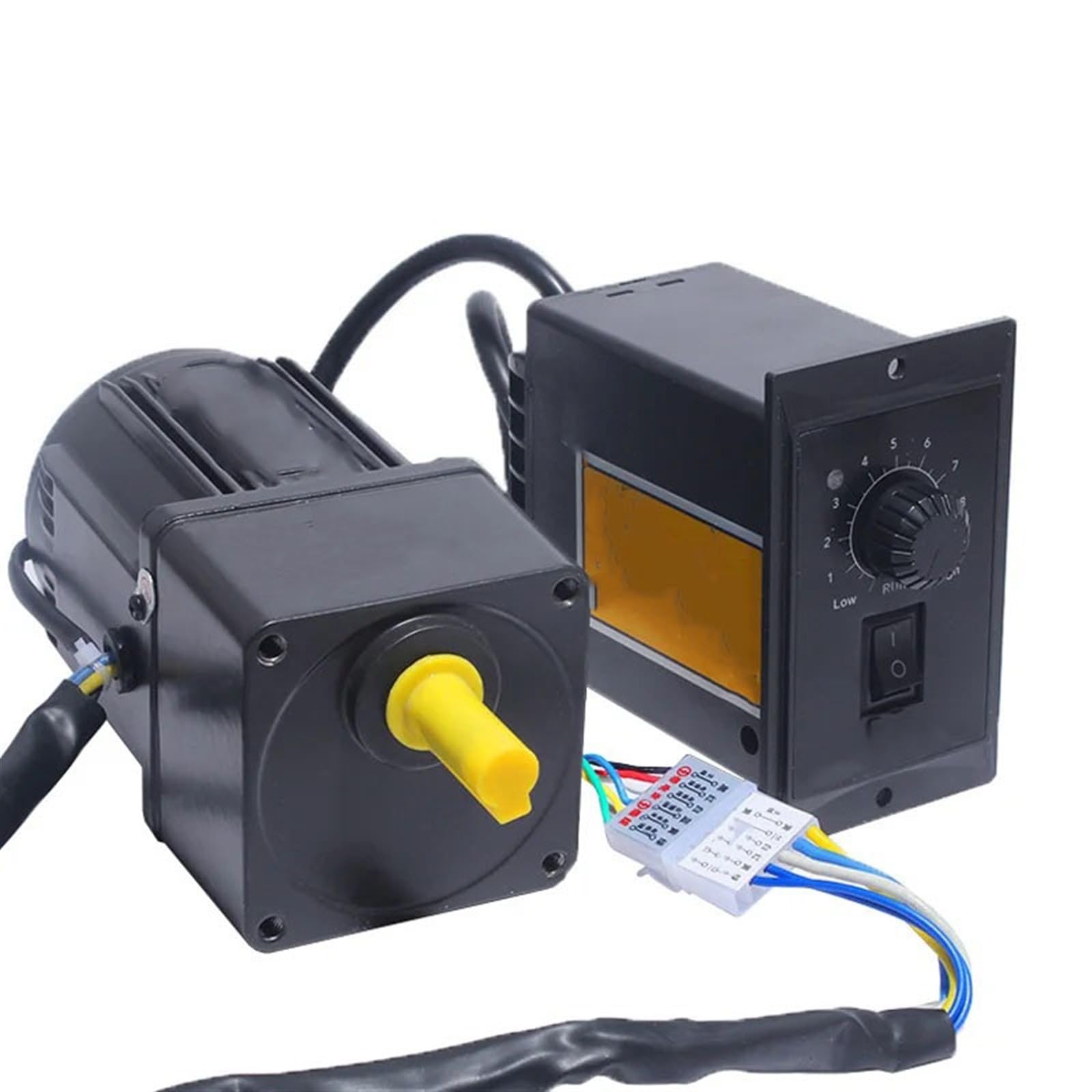 Motorreductor de velocidad de 25 W y 220 V CA, motor de inducción de reducción reversible, controlador de velocidad ajustable monofásico Reducción de par(166RPM)