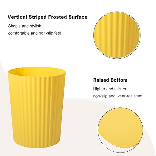 Miniatura 86 de JiatuA Cubo de basura pequeño de plástico redondo para baño, cocina, dormitorio, oficina en casa, dormitorio universitario, gris oscuro