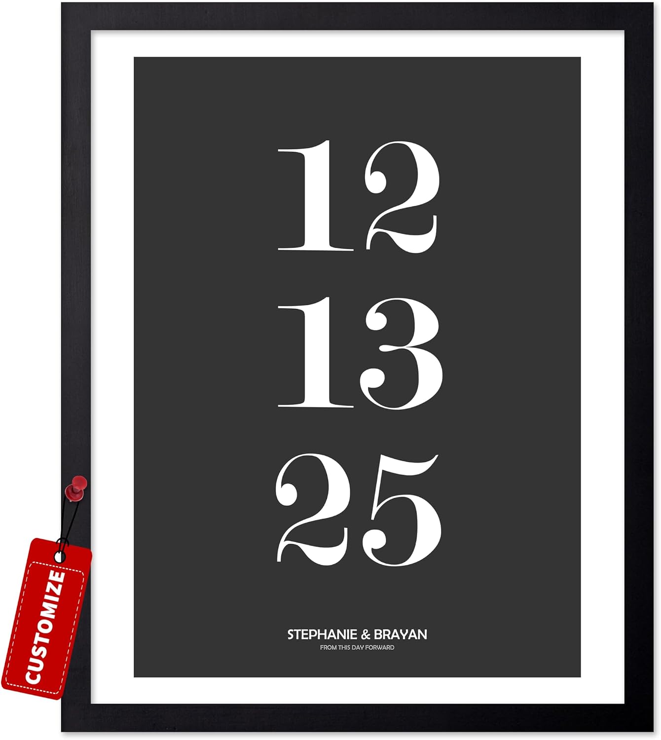 Poster Master Personalized Important Day Print, Customized Typography Poster and Canvas, Minimal Art, Gift for Family, Friends, Available in 8x10 to 30x40