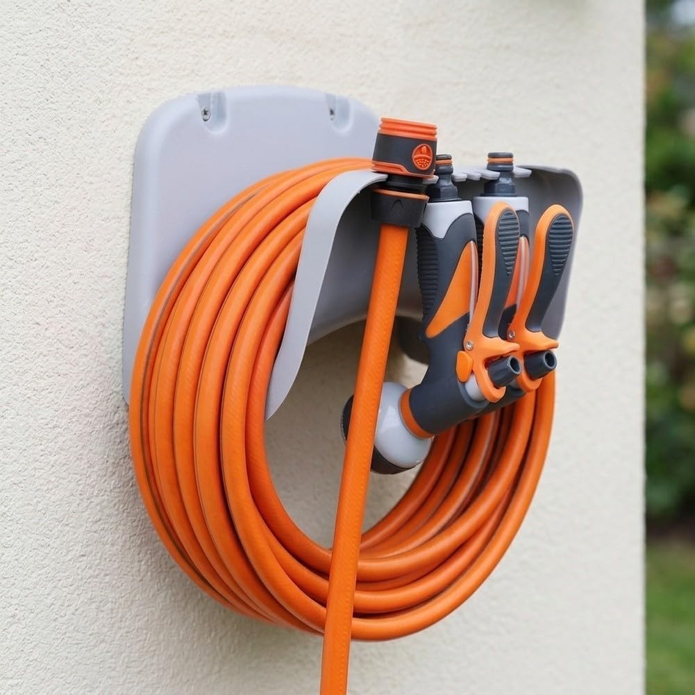 Gartenschlauch Halterung Wandmontage Wetterfest Orange Grau(orange 6pcs)
