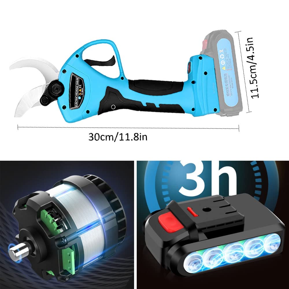 Cesoie elettriche da potatura da giardino a batteria MAX 40 mm/1,57 pollici Cesoie elettriche Trimmer wireless professionale Efficiente ricaricabile con 1/2 batteria (dimensioni: 4.0 Cordless 1 batt