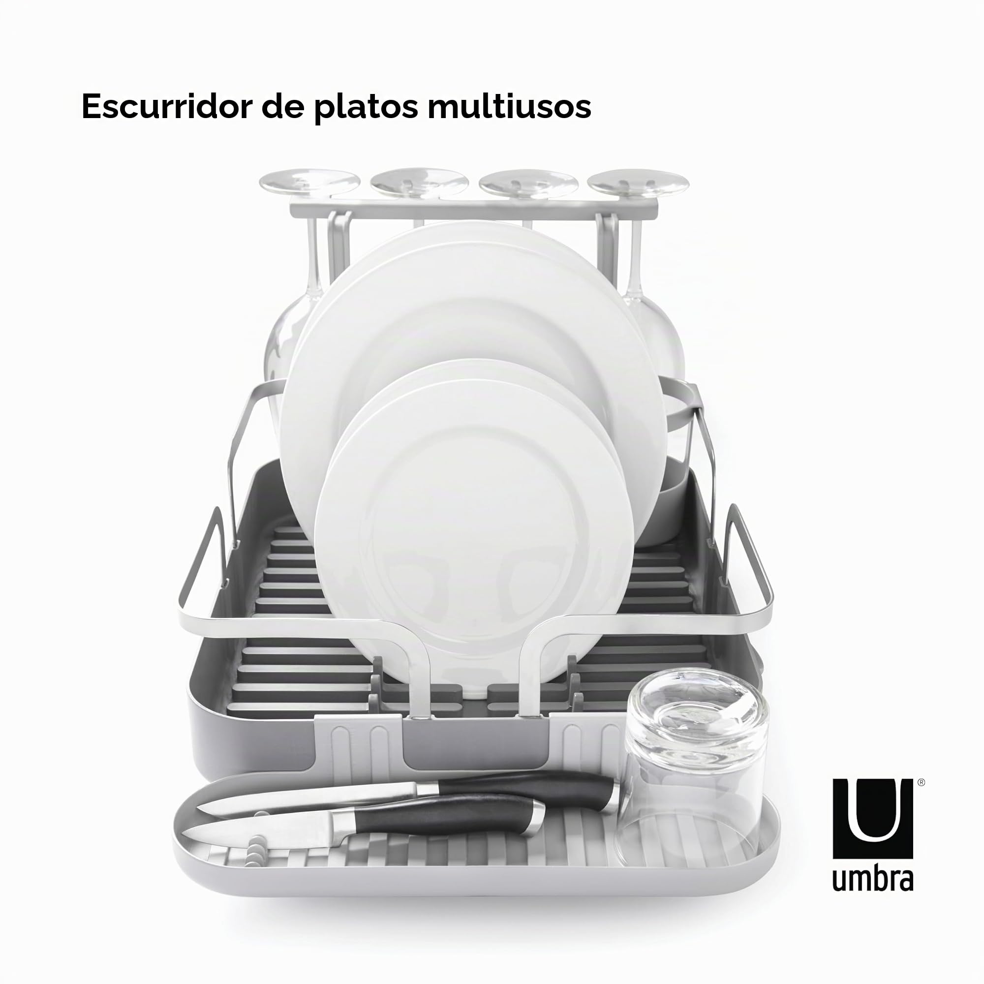 Umbra Holster Escurridor de platos, Gris carbón