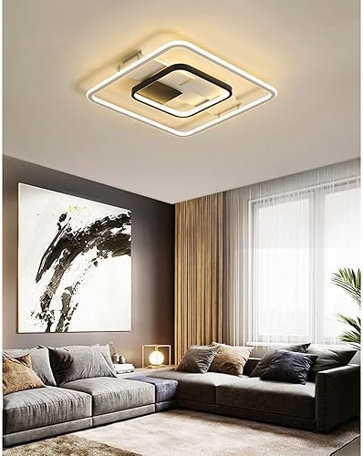 Miniatura 8 de MCWYH Lámpara de techo LED de 45 W, con control remoto, brillo regulable, 3000-6000 K, lámpara de techo moderna de montaje empotrado para sala de