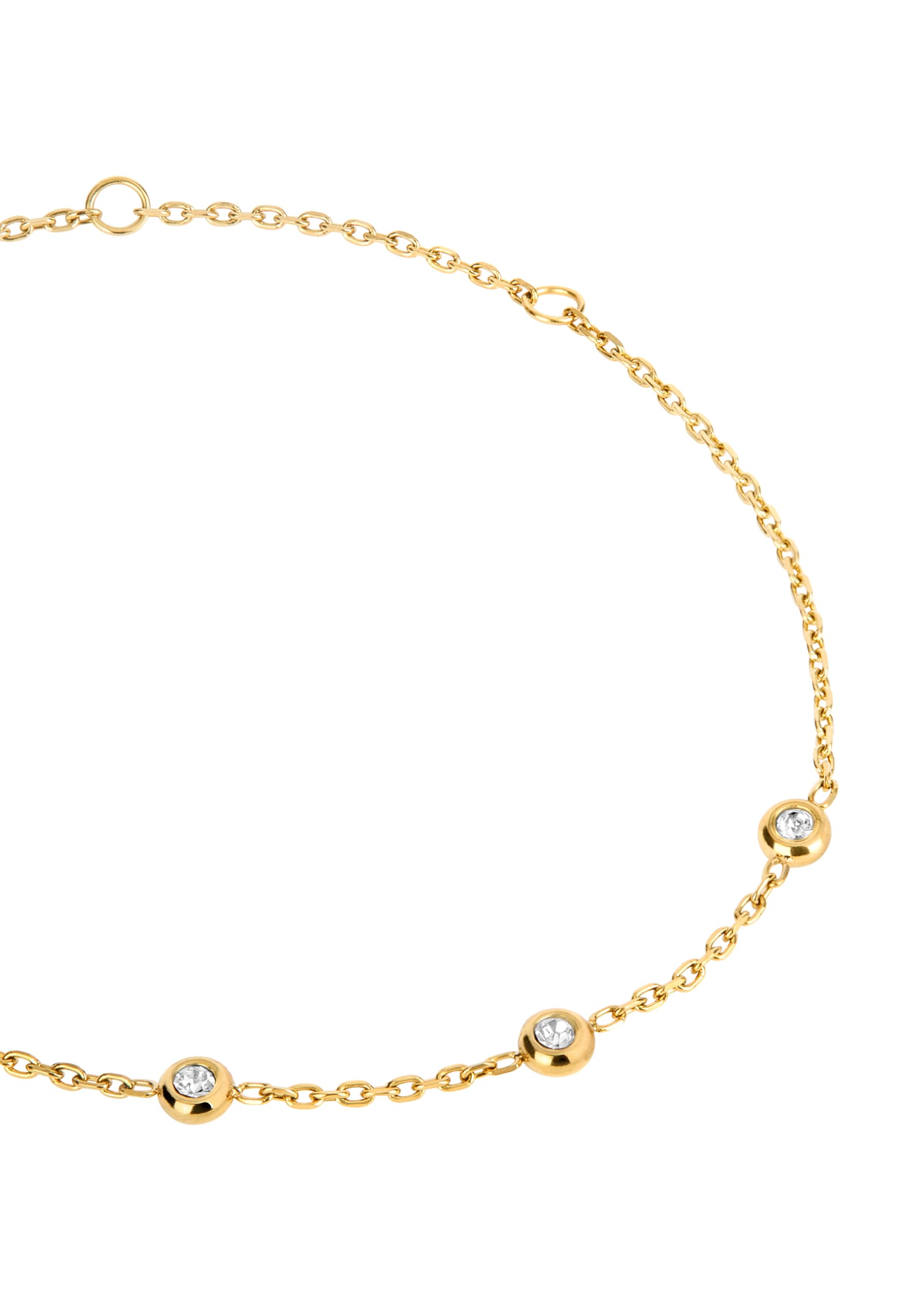 Breil, Collezione Moonlight, Bracciale Donna in Acciaio IP Gold Lucido, con 4 Inserti in Cristallo, Chiusura Regolabile, Lunghezza fino a 21 cm, Idea Regalo Donna