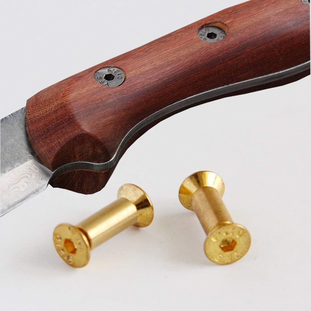 10 Viti Rivetto In Ottone Testa Piatta 5*M4 - Per Manici Coltelli - Foto 11