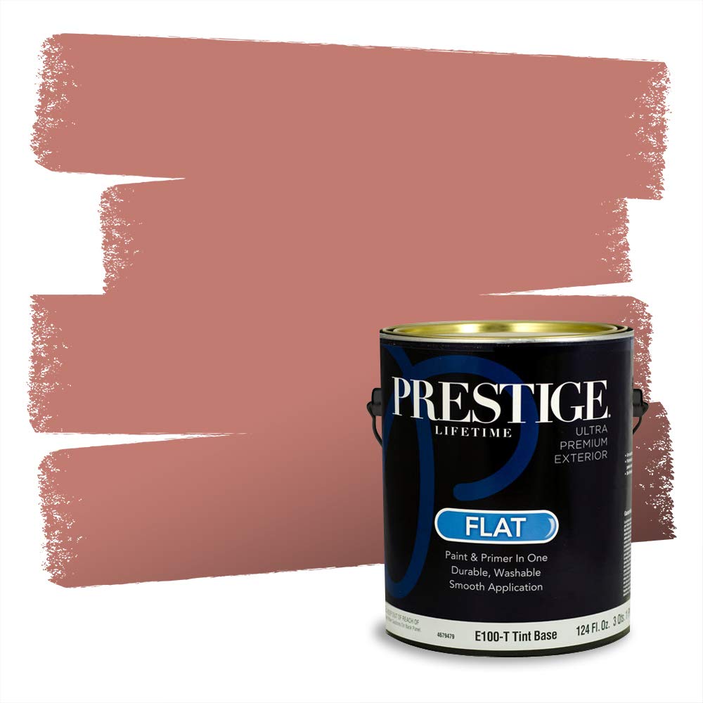 Exterior Paint and Primer In One, 1-Gallon, Flat, Comparable Match of Valspar* Jekyll Clubhouse Terra Cotta*