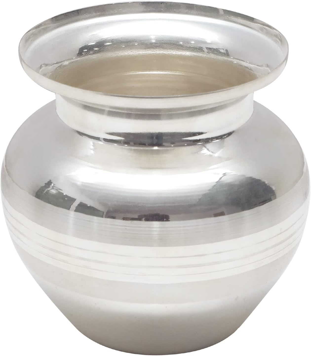 Shubhkart Silver Plated Kalash (Medium) - for Festival Ethnic Puja Thali for Diwali, Home, Temple, Office