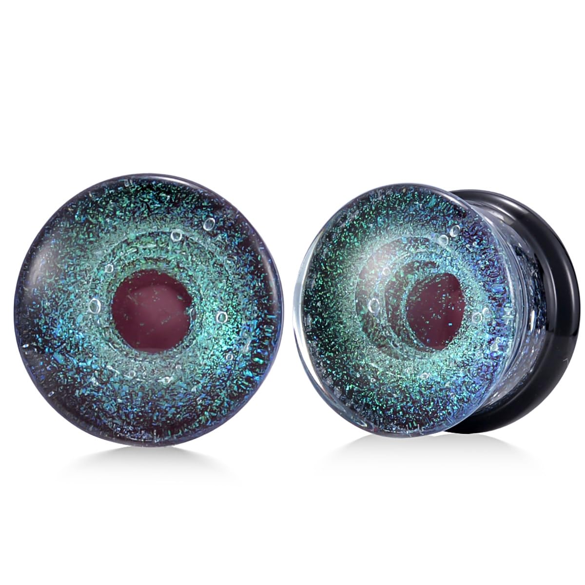 Beautidots Lot de 10 écarteurs d'oreille en pierre double évasée 2G-5/8, Silicone, pierre, Non connu