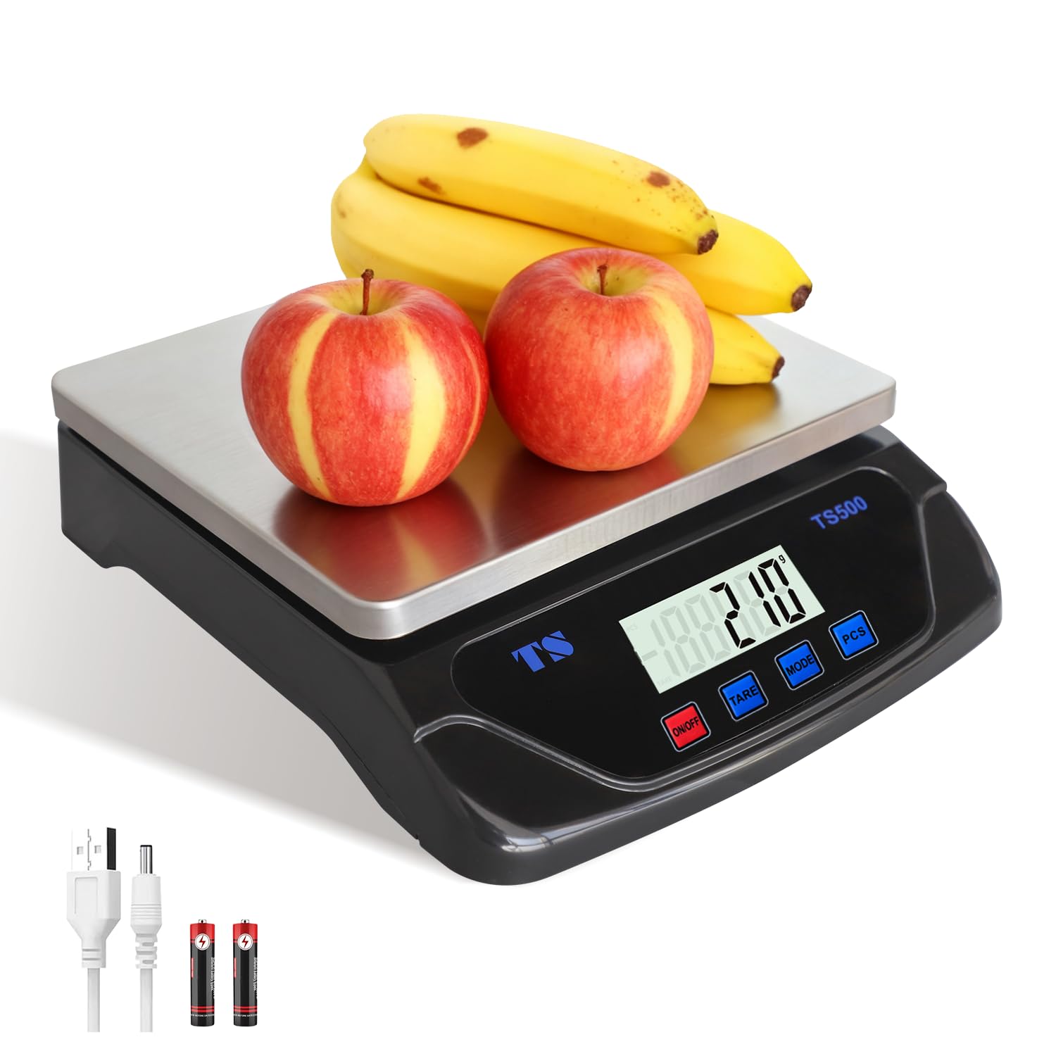 Bilancia Cucina Digitale1 Gr Max 30 Kg, Bilancia Professionale Alimenti Tara Con 6 Unità Display LCD Funzione PCS Tare Peso Per Cuocere Cucina USB/Batterie (Nero,30kg)