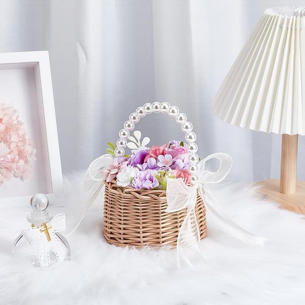 Ailan Cestino per damigella d'onore elegante con vimini e rattan Eventi