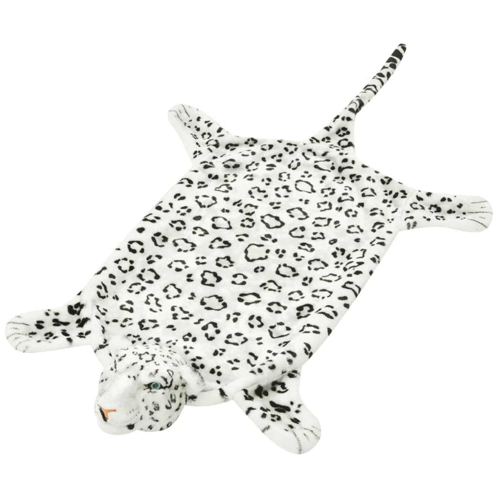 Brokky Tappeto di Peluche a Forma di Leopardo 139 cm Bianco,Tappeto per Soggiorno Lavabile Morbido Pelo Corto Morbido