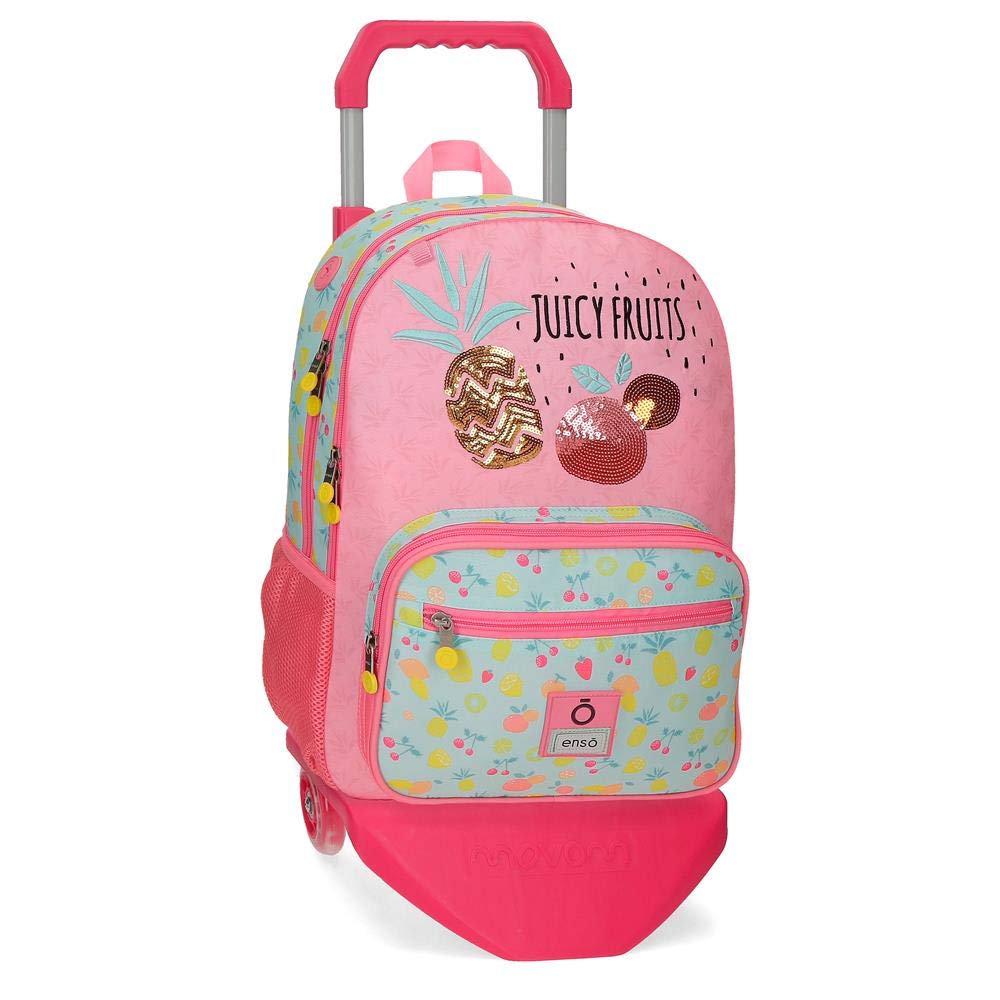 Enso Juicy Fruits, Mochila Doble Compartimento Con Carro Niñas, Multicolor, 32x44x13 Cms