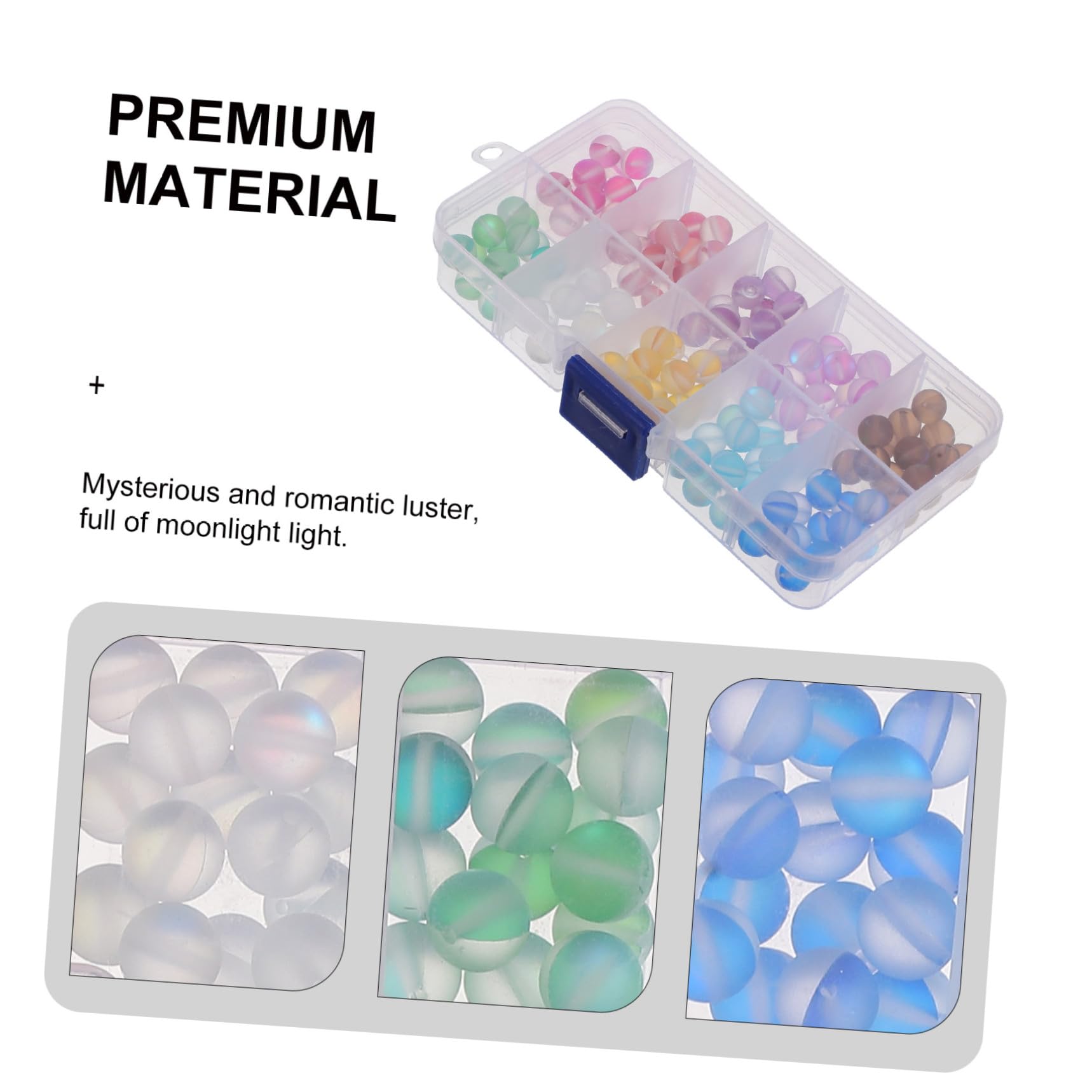 EXCEART 300piezas Abalorios De Vidrio Mate Bolas Con Orificio Para Pulseras y Joyería Diy Accesorios Coloridos Para Manualidades