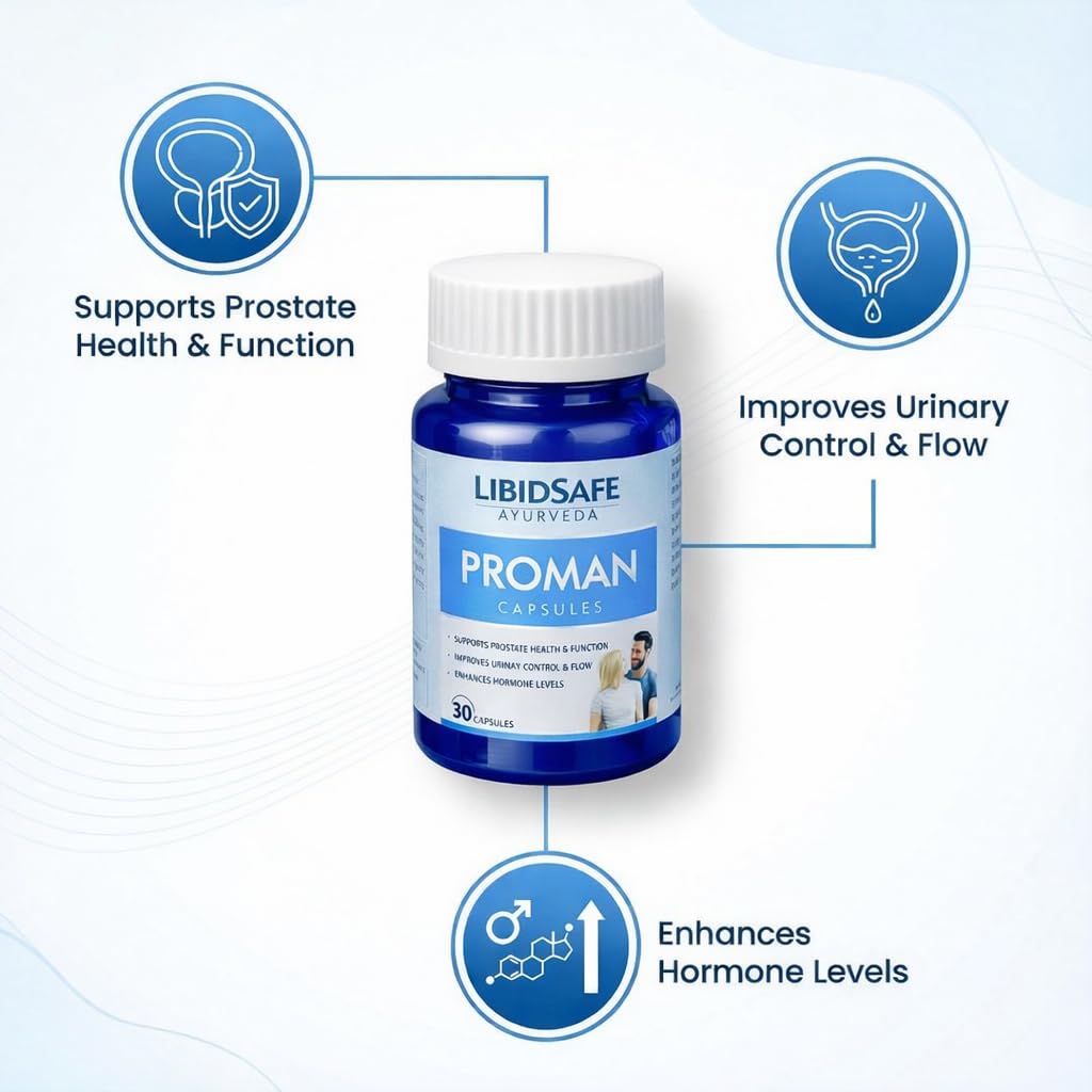 Proman Capsules for Men | Prostate Health Support & Urinary Control | Hormone Balance & Vitality Support | Ayurvedic Men’s Health Supplement | 30 Capsules — Amazon image 7