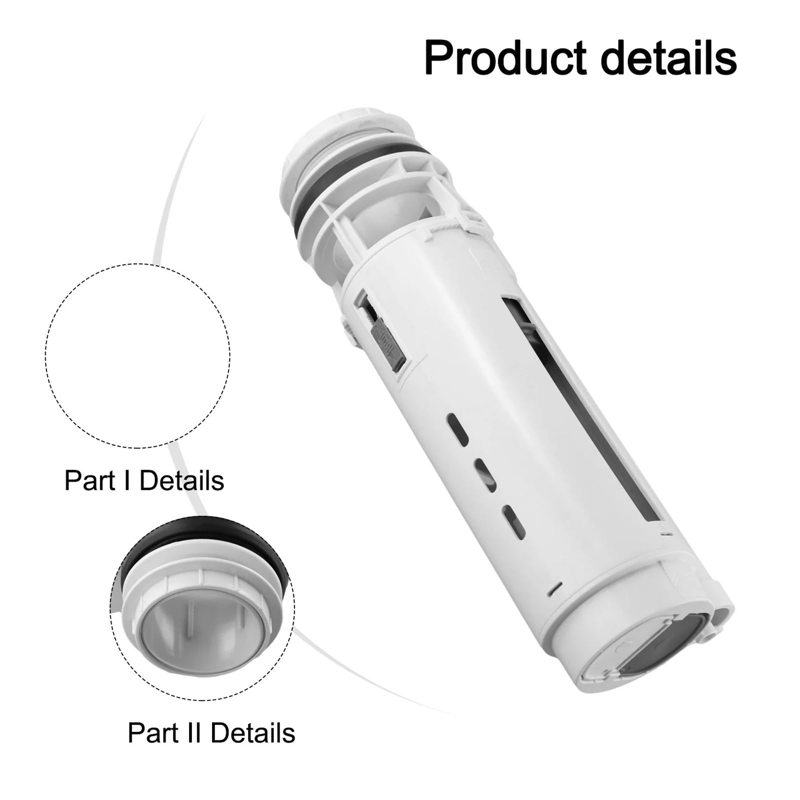 Fluxómetro manual para inodoro Válvula De Entrada Inodoro Dividida, Súper Ahorradora Agua, Drenaje Dos Botones, Herramientas Manuales, Accesorios(27cm)