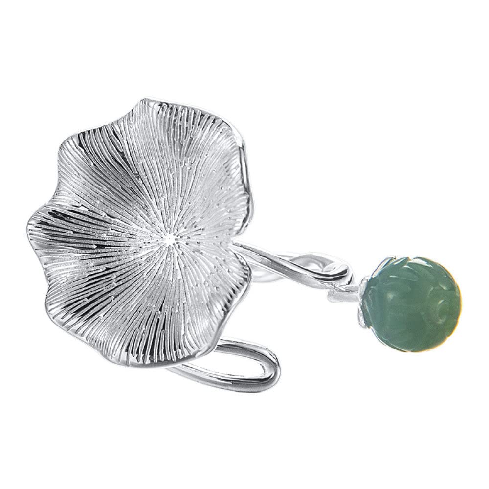 Regulowany pierścionek dla kobiet - vintage Jasper Leaf S925 Pierścień, regulowany otwarty pierścionek, spersonalizowane akcesoria modowe, obrączki