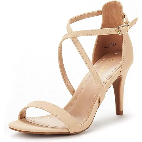 DREAM PAIRS Women's DOLCE Fashion Stilettos Open Toe Pump Heel Sandals