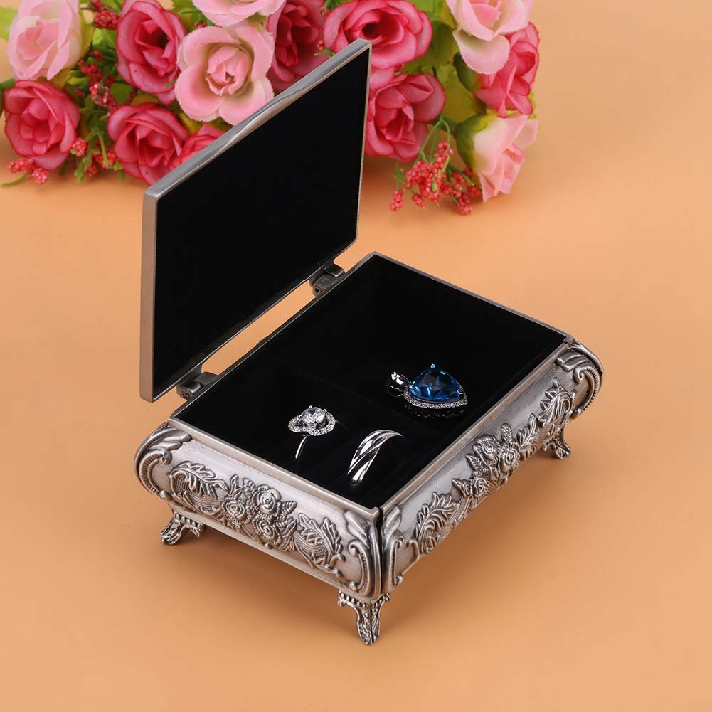 Sieradendoos Rose Shape Vintage Small Trinket Storage Holder Case Keepsake Organizer Box Voor Ringen, Oorbellen, Ketting. Organizer voor Dames en Meisjes (Color : B, Size : 14cm