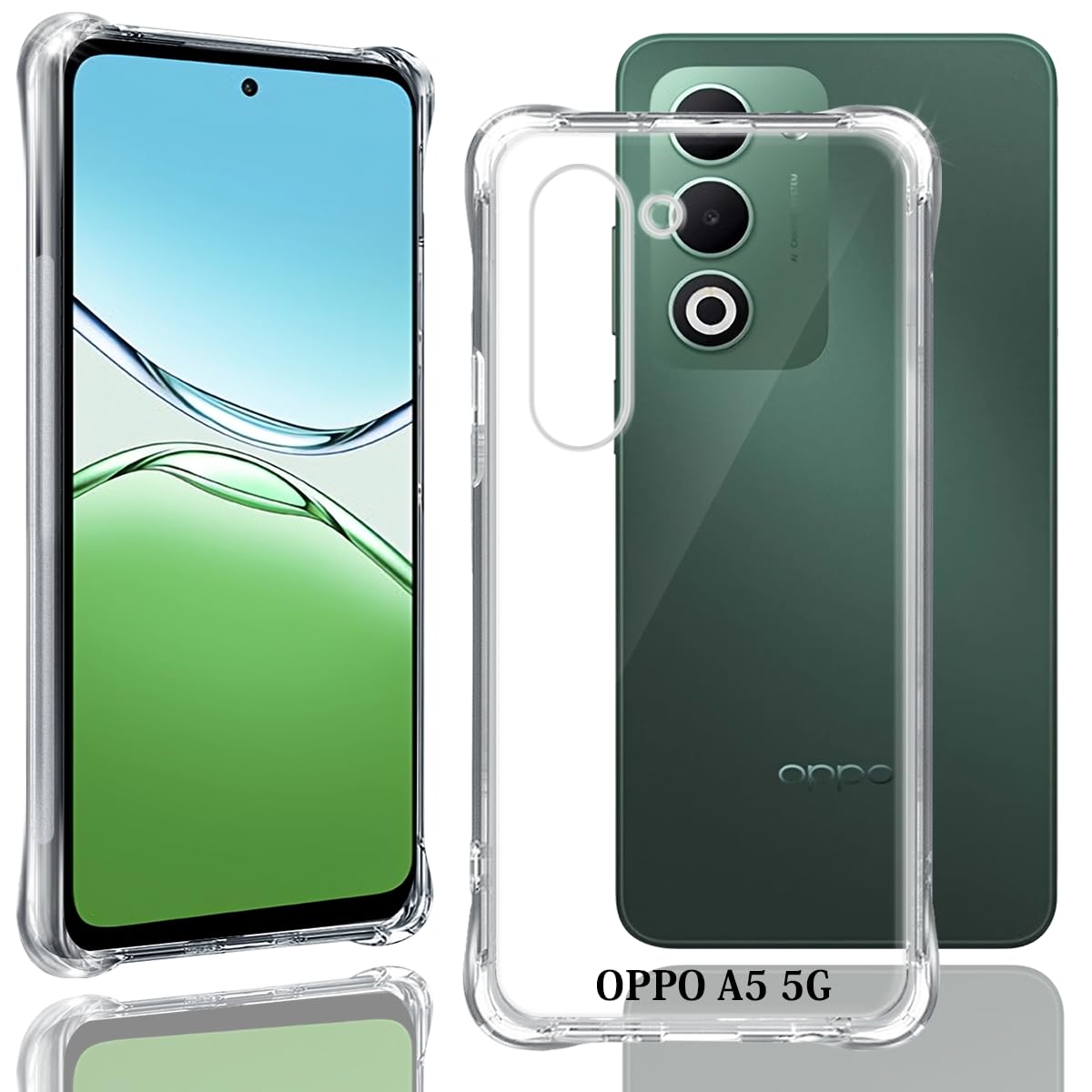 AQXNG For OPPO A5 CPH2751 OPG06 専用ケース クリア 対応 オッポA5 カバー TPU 米軍MIL規格 【 エアバッグ 耐衝撃 携帯便利 ワイヤレス充電対応 すり傷防止 軽量 スリム 】 対応 OPPO A502OP スマホ 保護カバー クリア