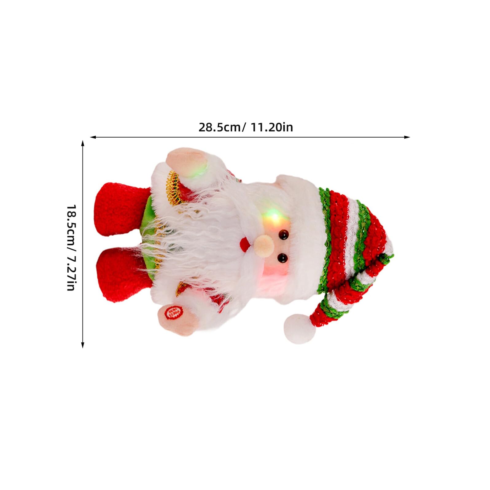 Babbo Natale Elettrico Musicale con Luci per Feste Natalizie Giocattolo Decorativo da Tavolo e Auto Addobbo Festivo per Ufficio Casa e Eventi Invernali Batteria Non Inclusa