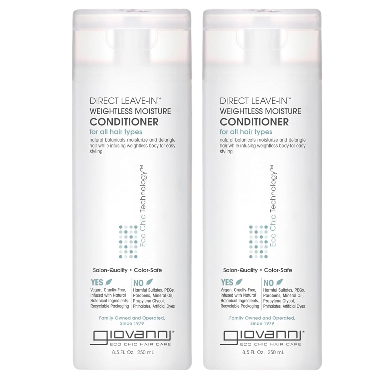 GIOVANNI Direct Leave-In Weightless Moisture Conditioner, 8.5 oz (Pack of 2)
