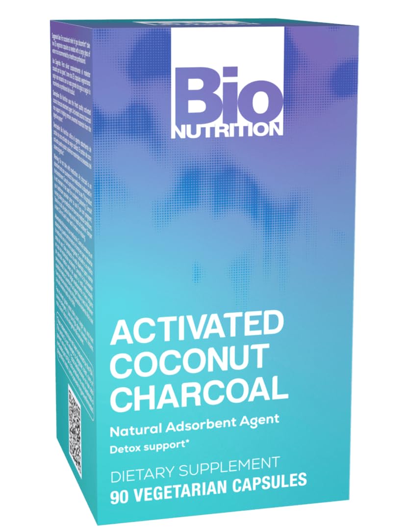 Bio Nutrition Activated Coconut Charcoal 520 Mg Vegetarian Capsules, 90 Count