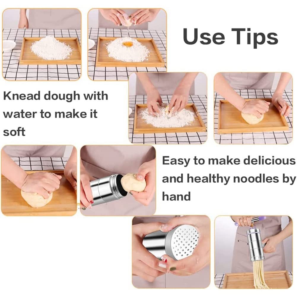 Fladhheg Noodle Making Machine Manual Noodles Press Machine Pasta Maker Stainless Steel, Noodle Mould - Image 2