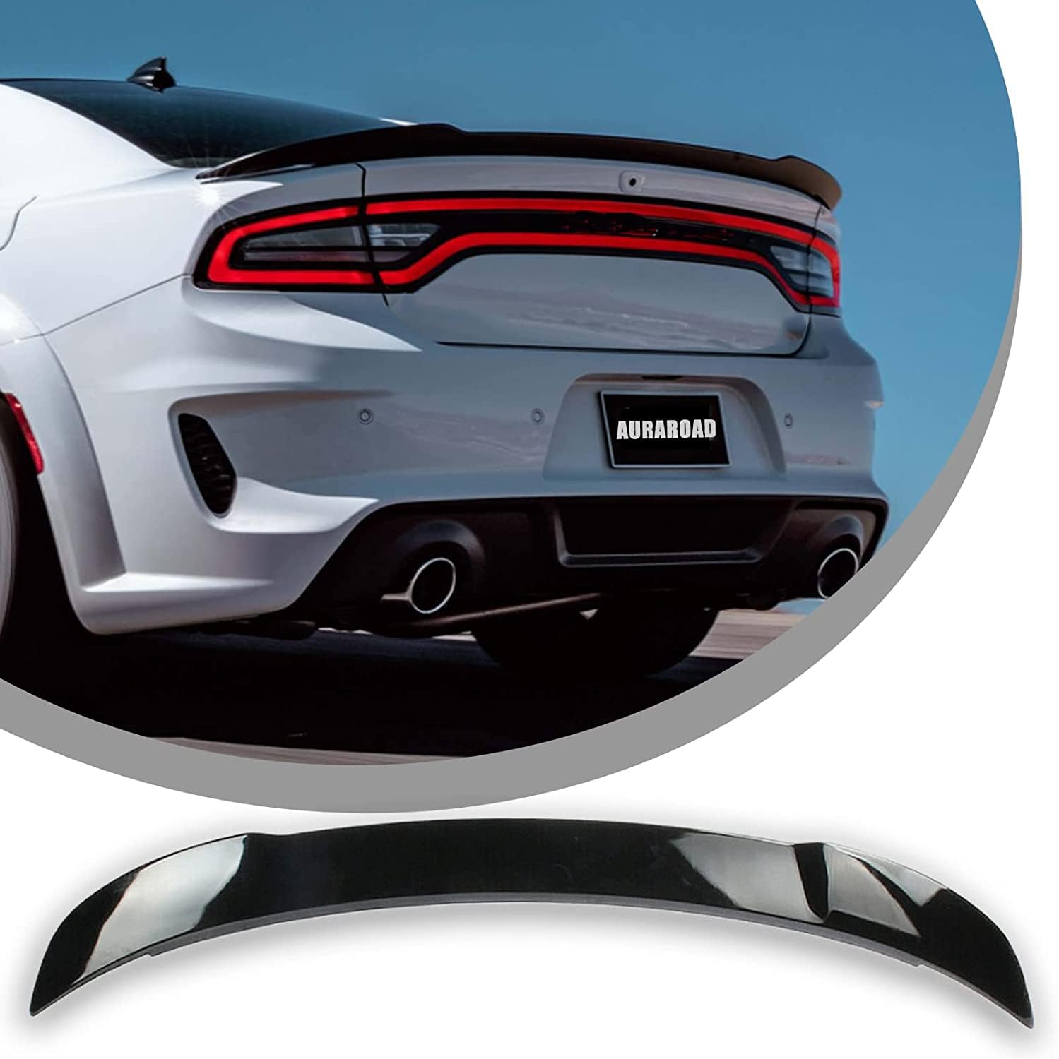 Photo 1 of Auraroad Rear Spoiler Compatible with Dodge Charger 2011-2022 RT SXT SRT,Hellcat Style Rear Trunk Ducktail Lip Wing (Glossy Black)